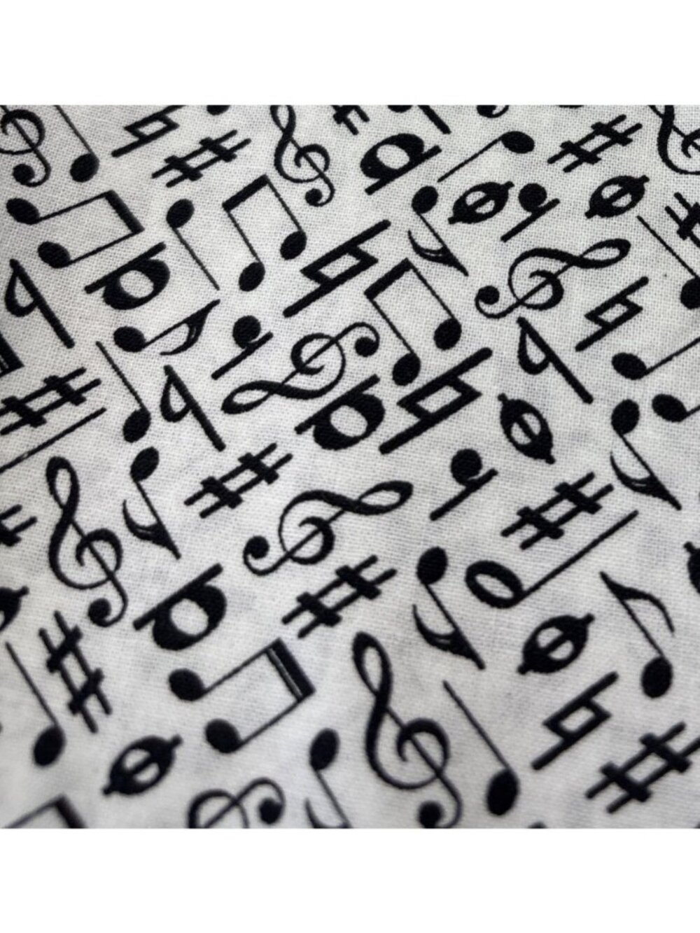 Musical Notes Fabric Cotton 16x44" Black Notes on White JoAnn Craft - Picture 9 of 14